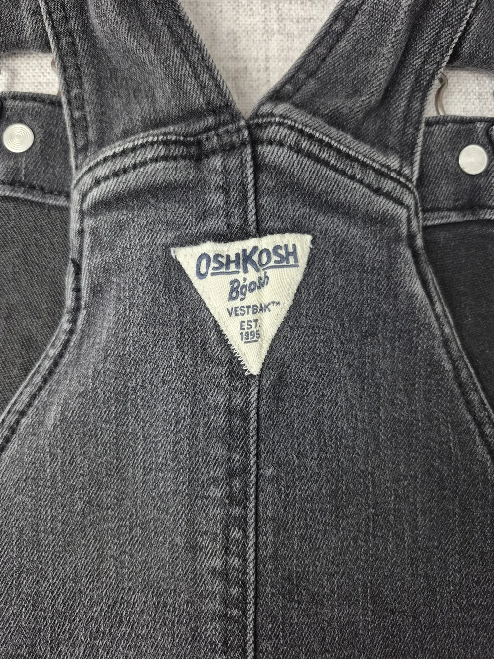 OshKosh Girls Size 10 Black Denim Overall Dress